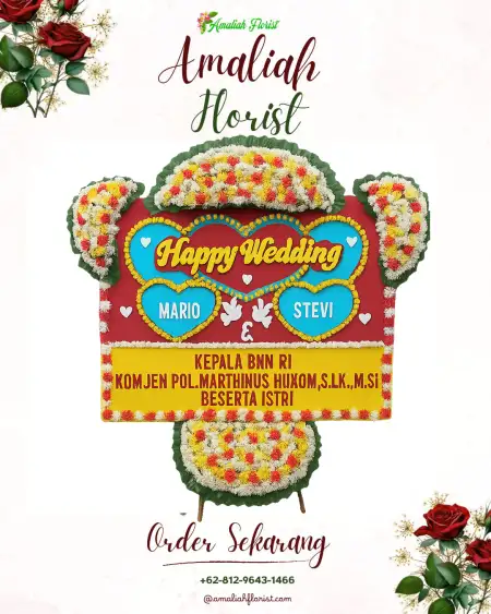 Papan Bunga Pernikahan Taman Endah